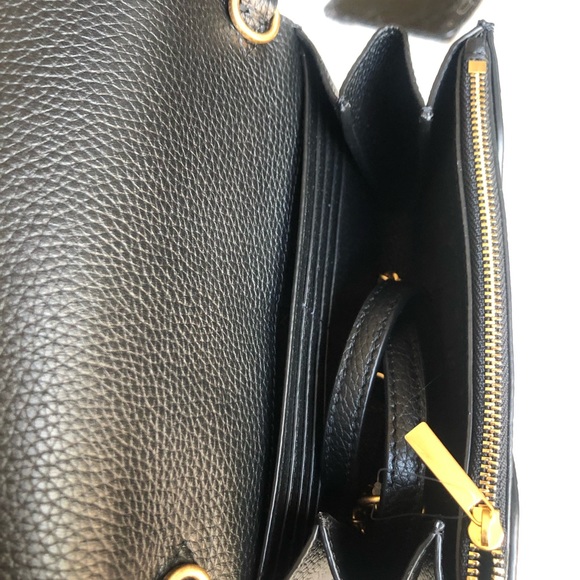 Tory Burch Britten Chain Wallet Leather Crossbody Black - Picture 4 of 6